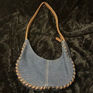 Small Jean purse with faux leather trim